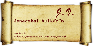 Janecskai Vulkán névjegykártya